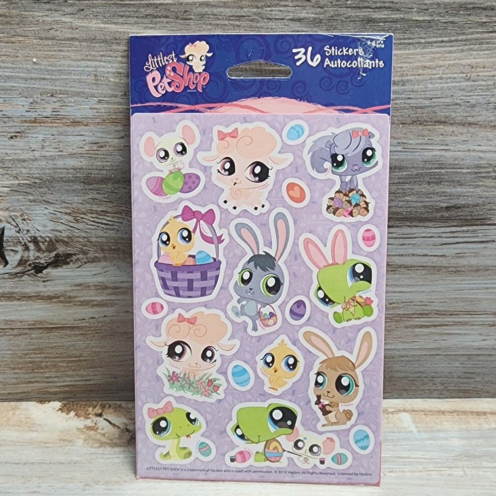 Littlest Pet Shop Easter Stickers 36 Count American Greetings 2010 Hasbro LPS